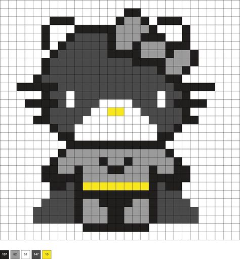 hello kitty perler beads - Google Search Cute Pixel Art Pattern, Cute Pixel Drawing, Kitty Perler Beads, Hello Kitty Perler Beads, Pixel Art Hello Kitty, Spiderman Pixel Art, Piskel Art, Graph Paper Drawings, Easy Pixel Art