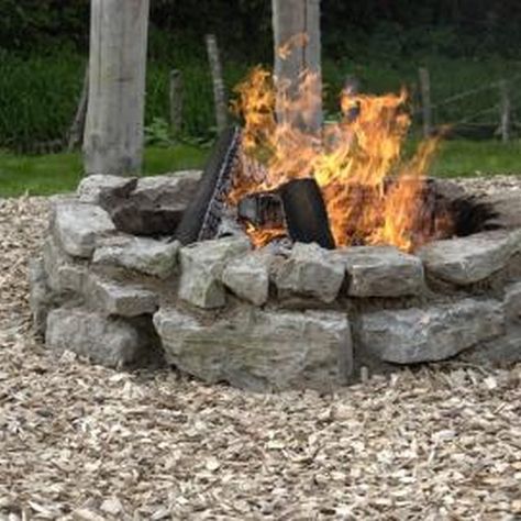 Fire pits provide a focal point for outdoor entertaining. Fire Pit Video, Fire Pit Plans, Fire Pit With Rocks, Fire Pit Materials, Rustic Fire Pits, Fire Pit Lighting, Outdoor Fire Pit Designs, Fire Pit Ring, Metal Fire Pit