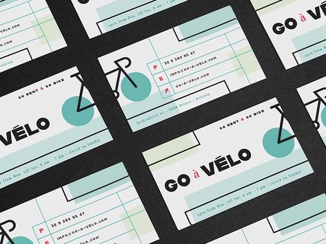 Go-à-Vélo by Veerle Pieters on Dribbble Brand Moodboard, Name Card Design, Business Card Inspiration, Web Design Studio, Business Cards Creative, Hidden Treasures, Creative Business, Business Card Design, Logo Branding