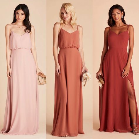 Birdygrey Dresses colors: Spice Terracotta Dusty Rose September Wedding Colors, Dresses Colors, Wedding Entourage, Terracotta Wedding, Dusty Rose Dress, Party Inspo, September Wedding, Bridesmaid Outfit, September 17