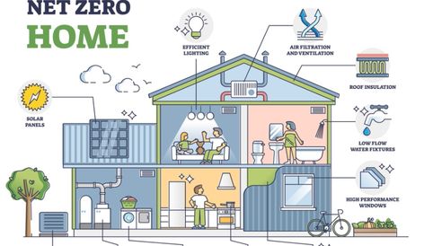 Net Zero Energy Building, Zero Energy House Eco Homes, Selfsustainable House, Sustainable House Design Eco Friendly, Eco Friendly House Architecture, Sustainable House Ideas, Environment Friendly House, Eco Friendly House Design, Net Zero Homes