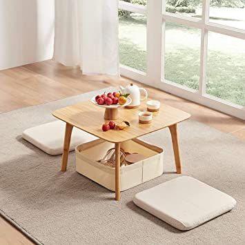 https://amzn.to/3IYQcSC Tatami Table, Cushions Living Room, Children Table, Table Square, Bamboo Furniture, Floor Table, Small Coffee Table, Kid Table, Coffee Table Square