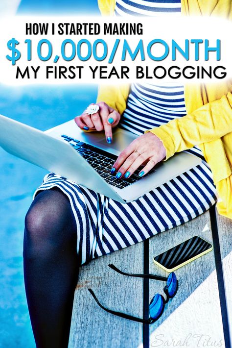 Who says it takes years to grow a successful blog? I hit near a million in pageviews and $10,000/month income by time I was a year blogging! Here's how I started making $10,000/month my first year blogging! Sarah Titus, Emprendimiento Ideas, Seo Blog, My First Year, Blogging 101, Marketing Website, Making 10, Money Matters, Successful Blog