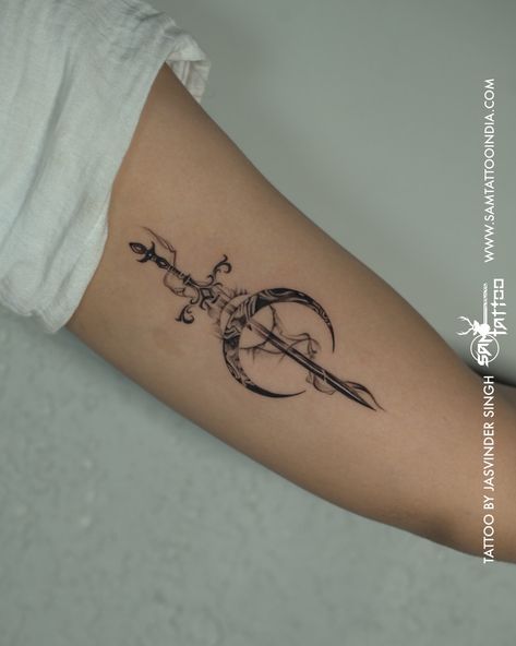 #singhwhoinks #samtattooindia #everysinglestrokematters #moontattoo #swordtattoo #minimal #blackandgrey Surpass Your Limits Yami, Sam Tattoo, Skin Tattoo, Warrior Spirit, Fine Line Tattoos, Minimal Tattoo, Line Tattoos, Creative Tattoos, My Skin