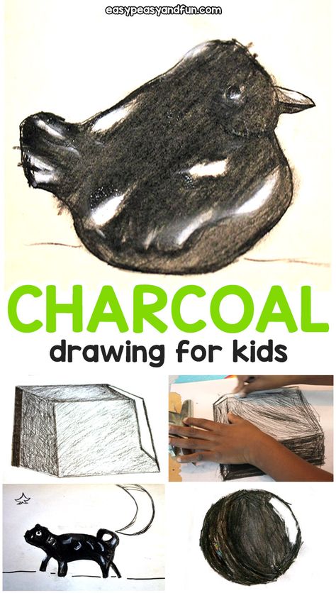 Charcoal Drawing for Kids - Art Lesson Tips and Tricks - Easy Peasy and Fun Easy Charcoal Drawings, Charcoal Drawing Ideas, Keith Haring Art, Haring Art, Drawing Lessons For Kids, Art Charcoal, Kids Art Class, Art Lessons For Kids, Drawing Activities