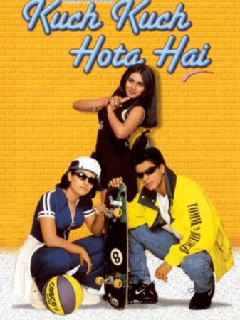 Starring: Shahrukh Khan, Kajol, Rani Mukerji, Salman Khan, Sana Saeed, Farida Jalal (Rating): 7/10 Srk Movies, Best Bollywood Movies, Yash Raj Films, Kuch Kuch Hota Hai, Rani Mukerji, Movies Box, Bollywood Posters, Kuching, Danang