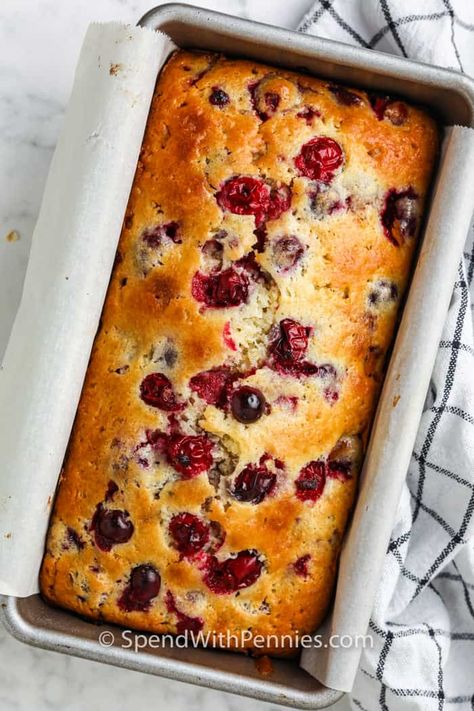 Cranberry orange bread is easy to make into muffins, just reduce the baking time! Or make mini loaves to glaze and serve, or to give as gifts! #spendwithpennies #cranberryorangebread #dessert #breakfast #recipe #best #easy #moist #withglaze #fresh Orange Loaf Recipe, Cranberry Orange Bread Recipe, Orange Bread Recipe, French Bread French Toast, Orange Bread, Mini Loaves, Cranberry Orange Bread, Loaf Cake Recipes, Dessert Breakfast