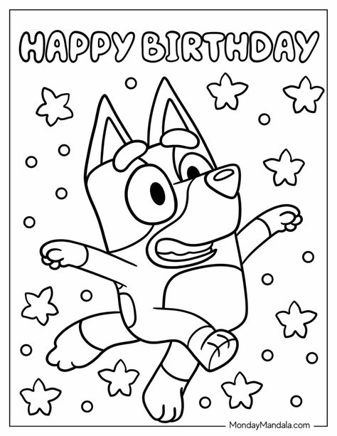 36 Happy Birthday Coloring Pages (Free PDF Printables) Free Coloring Pages Preschool, Free Printable Birthday Coloring Pages, Bluey Birthday Coloring Pages, Bluey Birthday Coloring Pages Free, Birthday Colouring Printables, Birthday Activities For Kindergarten, Free Birthday Coloring Pages, Happy Birthday Coloring Pages Printables Free, Free Kids Coloring Pages Printables