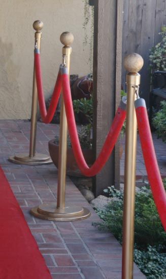 Diy Red Carpet Rope, Diy Red Carpet, Oscar Party Ideas, Red Carpet Ropes, Backyard Theater, Movie Theater Party, Deco Cinema, Oscars Party Ideas, Theatre Diy