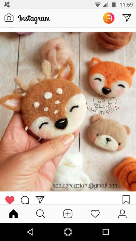 Needle Felted Sanrio, Needle Felted Woodland Animals, Needle Felted Magnets, Easy Needle Felting Projects For Beginners, Christmas Needle Felting Ideas, Needle Felting Christmas, Christmas Needle Felting, Needle Felt Christmas, Tovad Ull