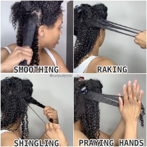 Natural Curly Hair Blogger’s Instagram profile post: “Different methods to define curls ⁣ ⁣ 1. Smoothing - clumps curls⁣ 2. Raking - makes the clumps smaller⁣ 3. Shingling - defines each curl…” Defined Curls Natural Hair, Define Curls, Curly Natural Hair, Quick Natural Hair Styles, Natural Hair Care Tips, Curly Girl Method, Natural Hair Styles Easy, Black Hair Care, Defined Curls