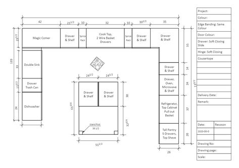 U Shaped Kitchen Plan U Shaped Kitchen Floorplan, U Shaped Kitchen Plans, U Shaped Kitchen With Island, Kitchen Bungalow, U Shaped Modular Kitchen Design, Open Shelving Kitchen Cabinets, Kitchen With Island Layout, Kitchen Sketch, U Shape Kitchen