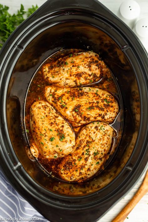 Crock Pot Chicken Breast - Easy Chicken Breasts In Crock pot Moist Crockpot Chicken Breast, Best Crock Pot Chicken Recipes, Chicken Breast Recipes Crockpot Easy, Bone In Chicken Breast Recipes Crock Pot, Slow Cooker Recipes Chicken Breast, Chicken Breast In Crockpot Boneless, Frozen Chicken Breast Crockpot Recipes, Boneless Chicken Breast Recipes Crockpot, Crockpot Chicken Breast Recipes Easy