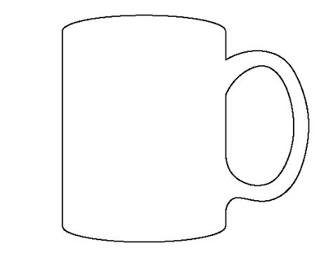 Mug pattern. Use the printable outline for crafts, creating stencils, scrapbooking, and more. Free PDF template to download and print at http://patternuniverse.com/download/mug-pattern/ Coffee Mug Printable Template, Mug Cozy Template Free Printable, Paper Mugs Template, Cup Templates Free Printable, Marshmallow Template Free Printable, Coffee Mug Template Free Printable, Mug Printing Design Template, Coffee Cup Template Free Printable, Mug Template Free Printable