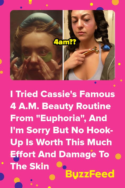 I Tried Cassie's Famous 4 A.M. Beauty Routine From "Euphoria", And I'm Sorry But No Hook-Up Is Worth This Much Effort And Damage To The Skin Cassie Euphoria, Cold Face, Facial Routines, Lipstick Art, Heatless Hairstyles, Curling Ribbon, Beauty Regimen, Self Tanner, M Beauty