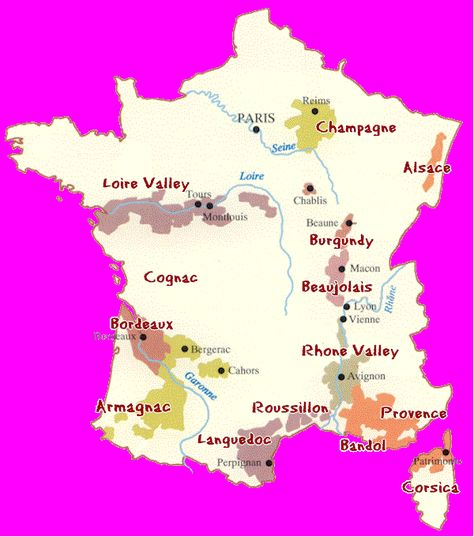 Wine Regions of France Winter Park Orlando, French Wine Regions, Wine Region Map, Map Of France, Loire Valley France, France Country, Wine Map, Burgundy France, Regions Of France