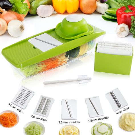 9 Piece Mandoline Slicer Set Veggie Slicer, Cheese Shredder, Mandoline Slicer, Potato Slicer, Food Slicer, Mandolin Slicer, Vegetable Chopper, Vegetable Slicer, Cheese Grater