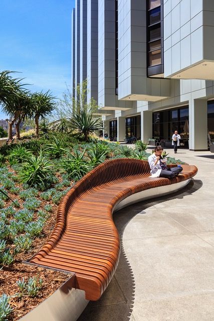 Ball-Nogues Studio crafts steel pavilion for Cedars-Sinai hospital terrace - Archpaper.com Steel Pavilion, Pavilion Architecture, Pavilion Wedding, Urban Landscape Design, Public Space Design, Pavilion Design, Outdoor Pavilion, Desain Lanskap, Landscape And Urbanism