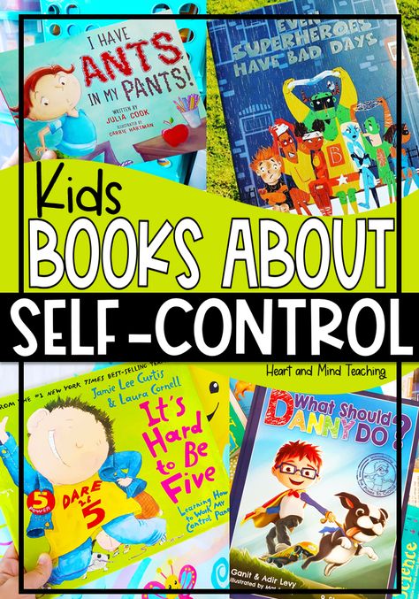 Looking for a list of self-control books for kids? These children's books about self-control are for you to help create classroom lessons and teach kids. These self-regulation books for the classroom to teach kids to calm down, self-regulate, and control their impulses and behavior. Check out the book reviews and plan your classroom guidance lessons. #booksthatteach #selfcontrol Books On Self Control, Self Control Read Alouds, Social Emotional Books For Elementary, Self Control Books, Self Control Lessons Elementary, Self Control Activities For Preschoolers, Sel Books For Elementary, Self Control Activities For Kids, Self Regulation Activities For Kids