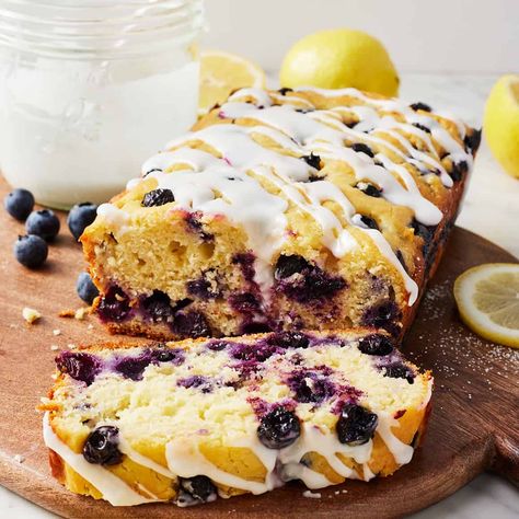 Blueberry Quick Bread, Blueberry Loaf Cakes, Lemon Bread Recipes, Blueberry Bread Recipe, Lemon Blueberry Loaf, Bread Recipe Video, Blueberry Loaf, Lemon Blueberry Bread, Lemon Bread