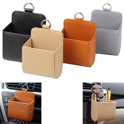 Car Auto Air Outlet Storage Pouch Box Debris Bag Organizer Phone Pocket Holder Phone Holder Ideas, Leather Pouch Bag, Car Security, Leather Phone Cover, Case Mobile, Pocket Storage, Pocket Organizer, Mini Pouches, Coin Bag