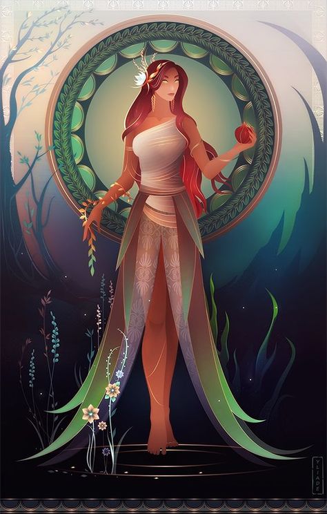 Persephone, Goddess of spring, the wife of Hades and the queen of the Underworld Hades Und Persephone, Persephone Greek Mythology, Persephone Art, Persephone Goddess, Greek Goddess Art, Greek Pantheon, Greek Mythology Gods, Greek Gods And Goddesses, Greek Mythology Art