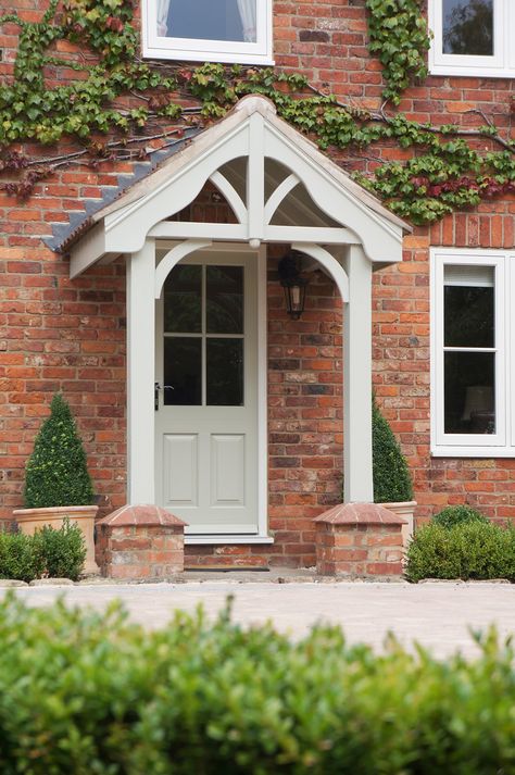 Timber Wooden Doors | Surrey, Berkshire And Hampshire Apartment Improvement, Victorian Porches, Timber Front Door, Veranda Design, Front Door Canopy, Cottage Front Doors, Stone Porches, Porch Canopy, Porch Kits