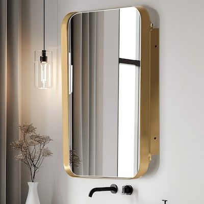 Medicine Cabinet Shelves, Framed Medicine Cabinet, Wall Mount Mirror, Wall Mounted Bathroom Cabinets, Recessed Medicine Cabinet, Kitchens Luxury, Bathroom Wall Cabinets, Mirror Bathroom, Tempered Glass Shelves