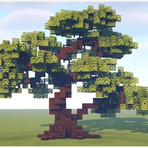 Do you want a bonsai tree in your Minecraft world that goes all over your house and other buildings? Then this Large Custom Bonsai in Minecraft is for you! It features a very dark-colored trunk and bright green leaves with a large span of the area, so you'll expect a massive shade! Check it out now! Credits to: MegRae Minecraft Lantern, Minecraft Town Ideas, Minecraft Tree, Minecraft Town, Minecraft Kingdom, Minecraft House Ideas, Bangunan Minecraft, Minecraft World, Fantasy Tree