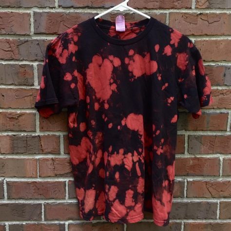 Red And Black Tie Dye, Orange And Black Tie Dye, Black Tie Dye Shirt, Grunge Tie-dye Top, Red And Yellow Tie Dye, Tye Die Shirts, Grunge Washed Tie Dye T-shirt, Red Tie, How To Tie Dye