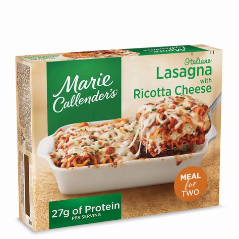 Marie Callenders, Lasagna With Ricotta Cheese, Lasagna With Meat Sauce, Gourmet Mac And Cheese, Lasagna With Ricotta, Frozen Lasagna, Meal For Two, Meat Lasagna, Frozen Dinners