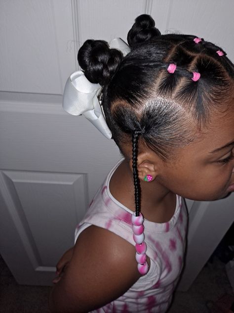 Minnie Mouse Hairstyle Black, Toddler Hair With Beads, Toddler Hairstyles Girl Black Short Hair, Simple Kids Hairstyles Black, Hair Styles For Kids Black, Toddler Hairstyles Girl African American, Black Toddler Hairstyles, Black Baby Girl Hairstyles, Girl Hair Styles