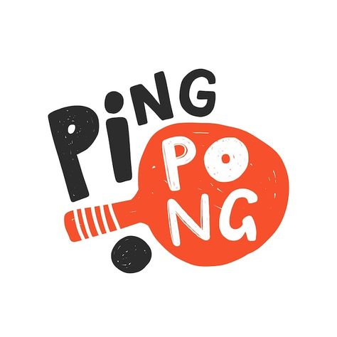 Ping Pong Illustration, Ping Pong Bar, Play Table, Hand Drawn Illustration, Drawn Illustration, Table Tennis, Ping Pong, Badminton, Premium Vector