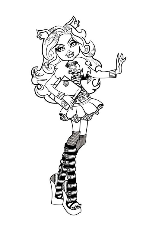 Monster High Coloring Pages Clawdeen, Monster High Outline, Monster High Colouring Pages, Monster High Coloring Pages Printables, Coloring Pages Monster High, Monster High Drawings, Coloring Pages Y2k, Monster High Printables, Monster High Coloring Pages