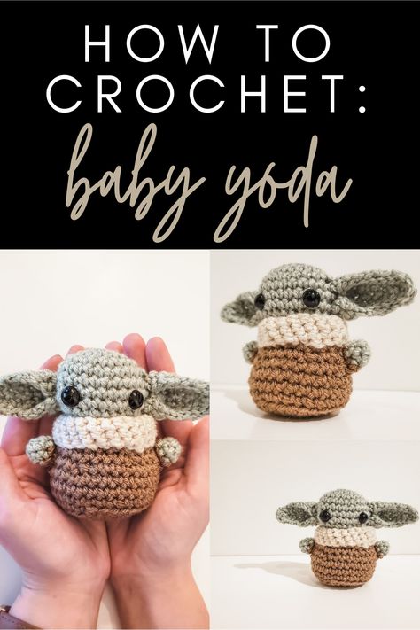 Crochet Star Wars Plushie, Crochet Star Wars Characters, Crochet Baby Yoda Pattern Free, Camp Crochet, Baby Yoda Crochet Pattern Free, Starwars Crochet, Baby Yoda Crochet Pattern, Yoda Crochet Pattern, Star Wars Amigurumi