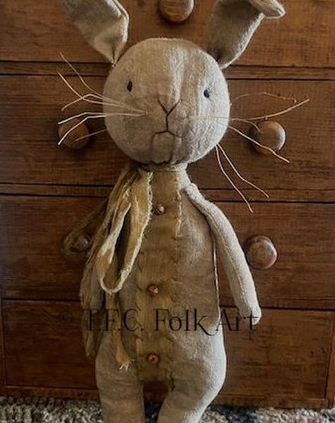 Spring Primitives, Tiny Stuffed Animals, Primitive Bear, Primitive Ornaments, Primitive Spring, Primitive Rabbit, Dolly House, Primitive Easter, Altered Book Journal