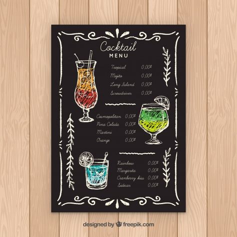 Bar Chalkboard Ideas, Blackboard Menu, Drink Menu Design, Colorful Restaurant, Menu Sans Gluten, Smoothie Menu, Tea Restaurant, Halloween Menu, Restaurant Menu Template