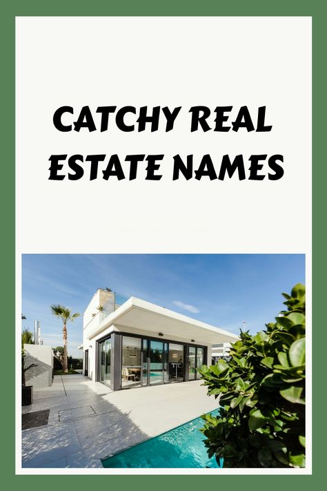 Catchy Real Estate Names Real Estate Llc Name Ideas, Realtor Name Ideas, Real Estate Business Names, Real Estate Company Names, Catchy Names, Office Names, Instagram Names, Real Estate Business, Real Estate Companies