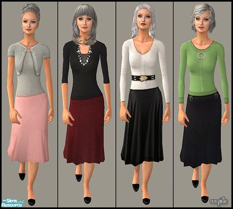 Sims 2 elder female clothing | confide's Lady Sims 4 Decades Challenge, Female Clothing, Sims Community, Senior Citizen, Hippie Outfits, Maxis Match, The Sims Resource, Sims 4 Mods, Sims Resource