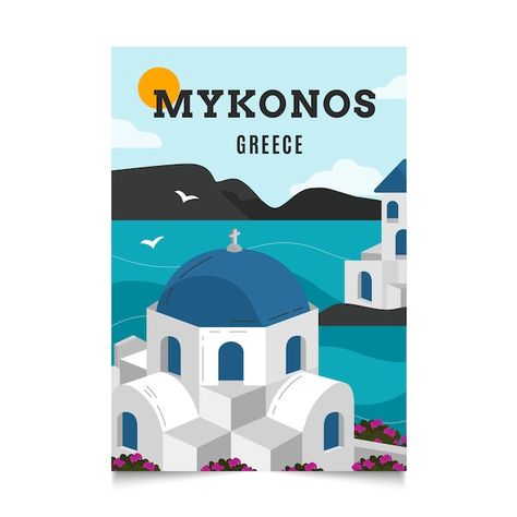 Mykonos Poster Evil Eye, Mykonos Muse Poster, Mykonos Watercolor Paintings, Santorini Poster, Mykonos Greece Poster, Poster Template Free, Mykonos Greece, Vector Hand, Poster Template