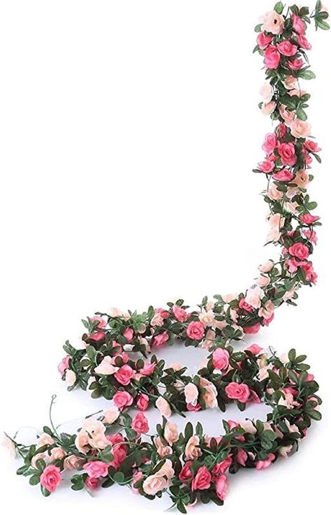 Miracliy 5 Pack 41 FT Fake Rose Vine Flowers Plants Artificial Flower Hanging Rose Ivy for Home Hotel Office Wedding Party Garden Craft Art Wall Décor (Pink) Hanging Rose, Vine Flowers, Vine Garland, Plants Hanging, Rose Vine, Rose Garland, Rose Vines, Party Garden, Artificial Flowers And Plants