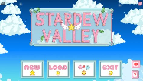 Starry Sky Interface (Cute Pastel Magical Girl Palette) for Content Patcher at Stardew Valley Nexus - Mods and community Stardew Valley Layout, Stardew Valley Tips, Stardew Valley Farms, Valley Game, Kawaii Games, Farm Layout, Gaming Stuff, Pixel Art Games, Cute Pastel