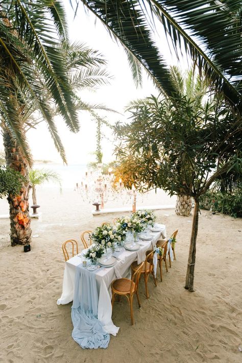 Beach Wedding Dinner, Island Beach Wedding, Boho Wedding Arch, Mykonos Wedding, Destination Wedding Invitation, Unique Destination Wedding, Mykonos Island, Dream Destination Wedding, Beach Ceremony