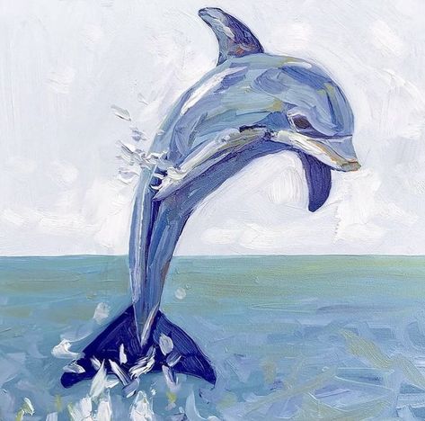 Dolphin Reference, Dolphin Drawing, Speed Draw, Dolphin Painting, Dolphin Art, Siluete Umane, Square Painting, Summer Painting, Canvas Painting Designs