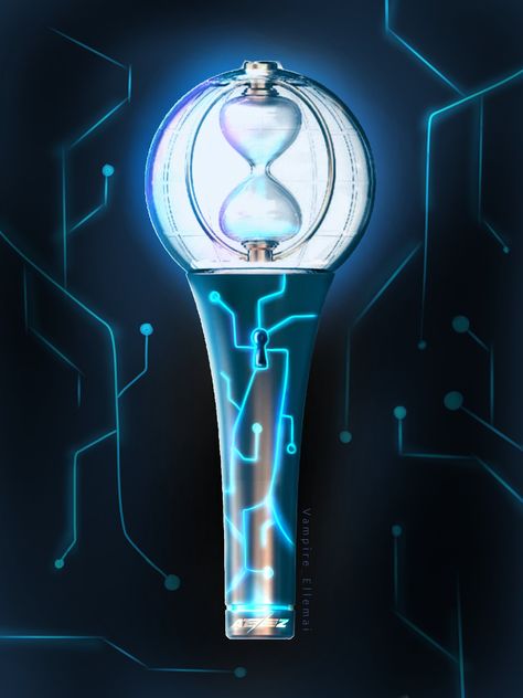 This is an ATEEZ Lightstick design inspired by their song Cyberpunk ~.~ Ateez Lightstick, Phoenix Rebirth, Dynamic Dance, Scripting Ideas, Stage Equipment, Kpop Merchandise, Naruto Funny, Kpop Entertainment, Album Design