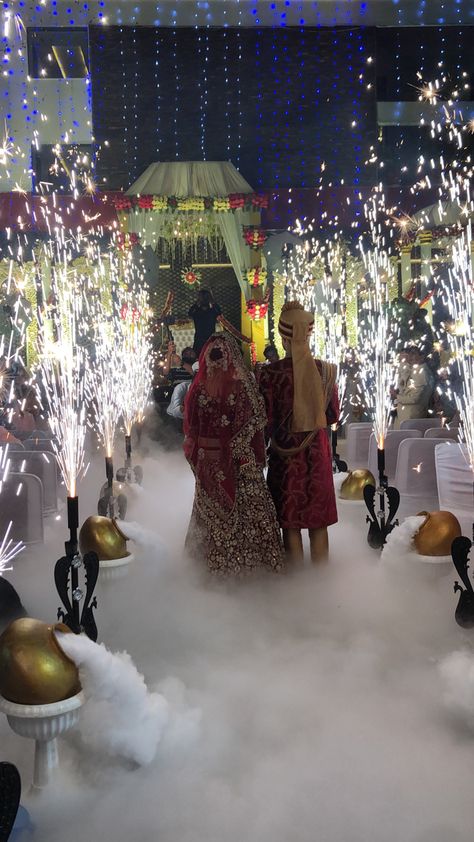 #weddinginspo #couple indian shadi marriage aesthetics fireworks Indian Wedding Aesthetic Couple, Indian Marriage Aesthetic, Indian Wedding Vibes, Marriage Vibes, Shadi Decor, Marriage Night, Couple Indian, Mens Photography, Indian Wedding Aesthetic