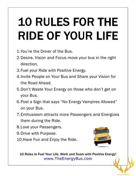 The Energy Bus by Jon Gordon, recommended by one of the C.E.O. family @​thecrystalwillow1111. Awesome read and 10 simple rules to cultivate a life of passion, trust and love. Perfect for overcoming a slump in your personal or professional life. Enjoy the read.. Energy Bus Activities For Adults, Ride The Bus Drinking Game Rules, The Energy Bus Activities, Energy Bus Quotes, Jon Gordon Quotes, Throw You Under The Bus Quotes, The Energy Bus Quotes, Jon Gordon, Energy Bus