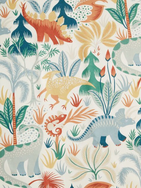 Dinosaurs Wallpaper, Multicoloured Wallpaper, Dinosaur Wrapping Paper, Jungle Bedroom, Childrens Curtains, Statement Wallpaper, Dinosaur Wallpaper, Dinosaur Fabric, Standard Wallpaper