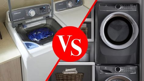 Front Load vs Top Load Washers: 8 Key Differences Compact Washer And Dryer, Modern Washing Machines, Top Load Washing Machine, Clean Washing Machine, Steel Tub, Front Loading Washing Machine, Front Load Washer, Drain Cleaner, Top Loaders