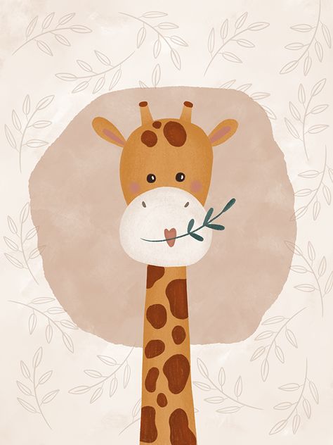 Cute Watercolor Animals Simple, Nordic Animals Illustration, Graphic Animal Illustration, Paintings For Baby Room, Illustration Bebe, Cool Kids Wallpaper, Painting For Baby Room, Cute Illustration Wallpaper